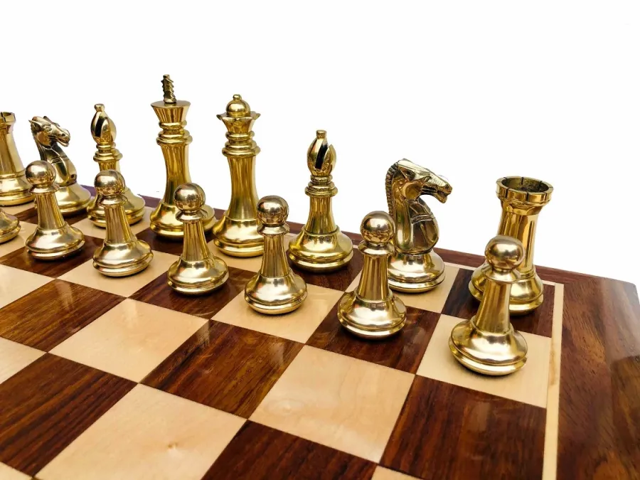 obrazek 5 Ekskluzywny zestaw mosiężnych szachów Staunton - The Chess Empire
