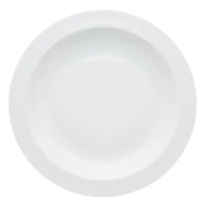 Zdjęcie Biały głęboki okrągły talerz z kolekcji Spirit White z delikatnym reliefowym ornamentem - Vista Alegre