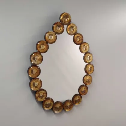 Zdjęcie Wyjątkowe kryształowe lustro weneckie o kształcie kropli