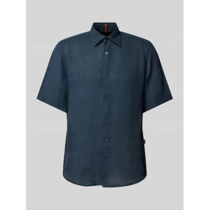 Zdjęcie Koszula lniana o kroju regular fit z rękawem o dł. 1/2 model ‘Rash’