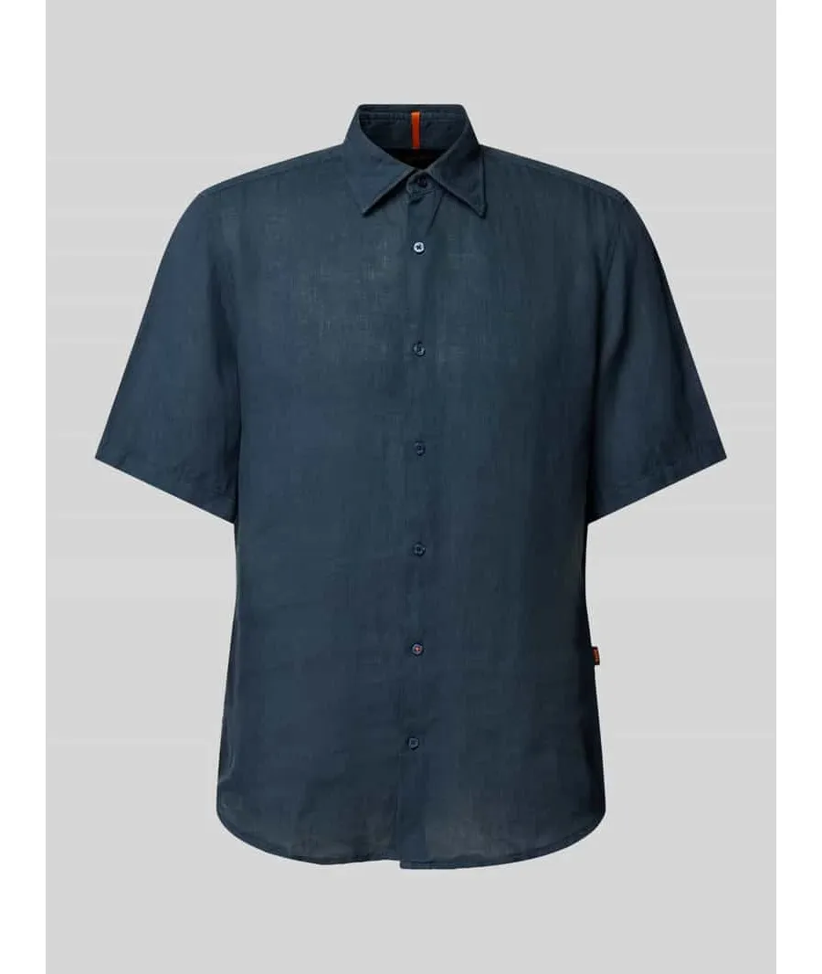 obrazek 1 Koszula lniana o kroju regular fit z rękawem o dł. 1/2 model ‘Rash’