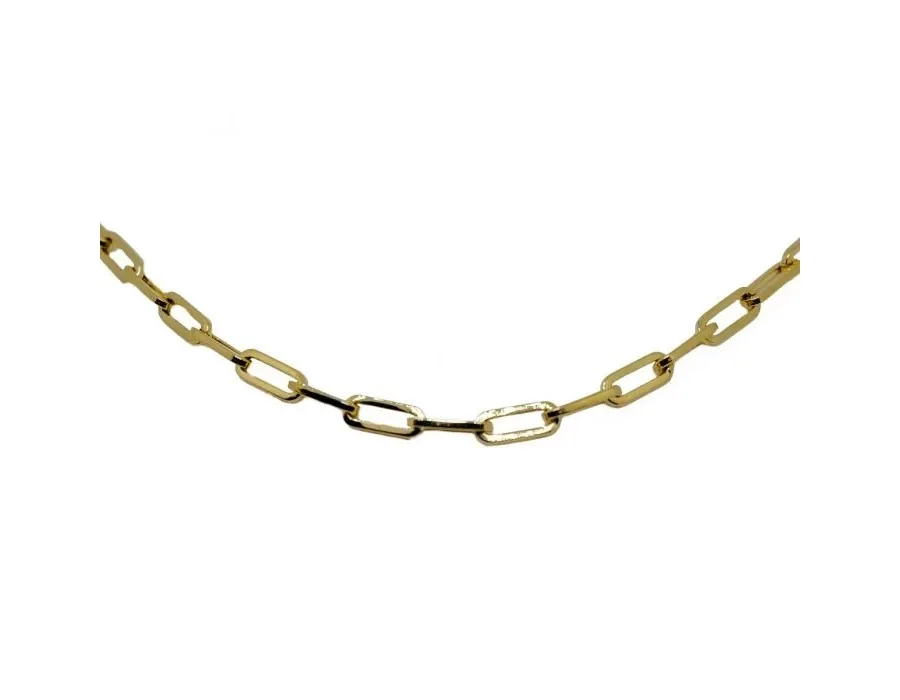 obrazek 2 Błyszczący owalny łańcuszek o szerokości 4mm. 45 cm długości