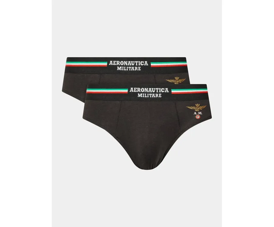 obrazek 1 Aeronautica Militare Komplet 2 par slipów AM1USL001 Czarny