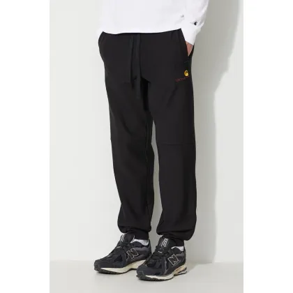 Zdjęcie Carhartt WIP spodnie dresowe American Script Jogging Pant kolor czarny melanżowe I027042