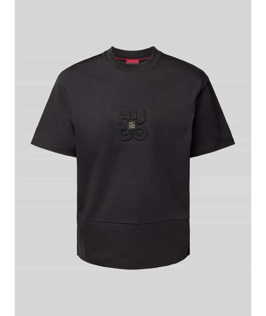 obrazek 1 T-shirt z prążkowanym, okrągłym dekoltem model ‘Debostac’