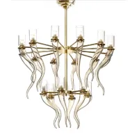 Picture Beautiful honey-colored Murano Elements horn chandelier - Il Paralume Marina