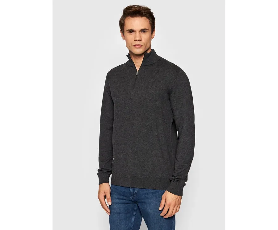 obrazek 1 Selected Homme Sweter Berg 16074687 Szary Regular Fit