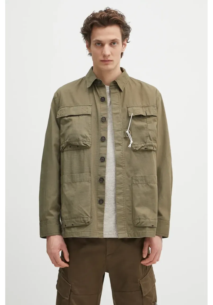 obrazek 1 Barbour koszula bawełniana Barbour Westmorland Ripstop Overshirt męska kolor zielony relaxed z kołnierzykiem klasycznym MOS0420