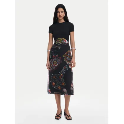 Zdjęcie Desigual Sukienka codzienna Paisley 25SWVK32 Czarny Regular Fit