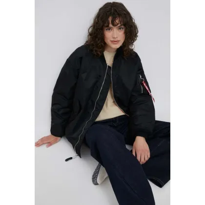 Zdjęcie Alpha Industries kurtka bomber MA-1 CORE WMN damski kolor czarny zimowa oversize 108010.03-Black