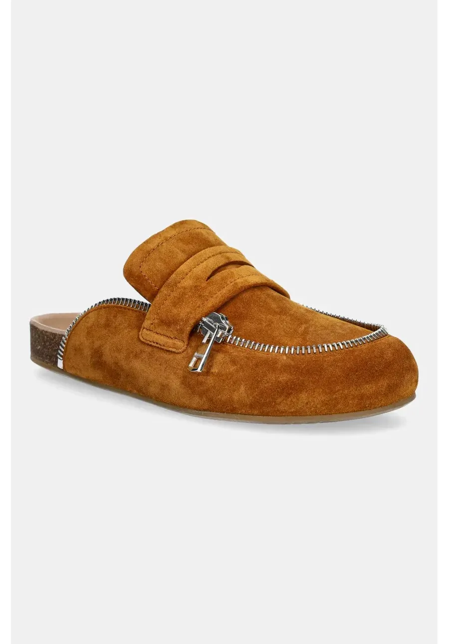 obrazek 1 JW Anderson klapki zamszowe Biker Loafer damskie kolor brązowy LF0071 LA0240 640