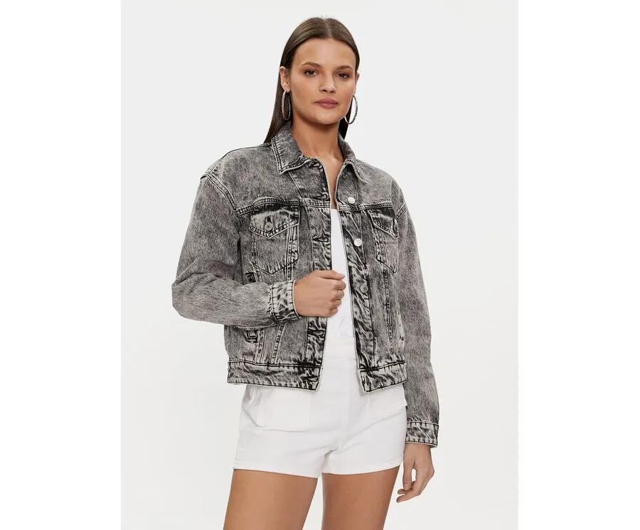 obrazek 1 Guess Kurtka jeansowa Clarette W4RN62 D56B3 Szary Regular Fit