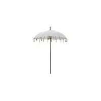 Picture Round decorative umbrella with a wooden pole for the garden or terrace