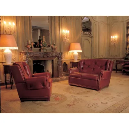 Zdjęcie Elegancka skórzana sofa zaprojektowana w stylu klasycznym – Mascheroni