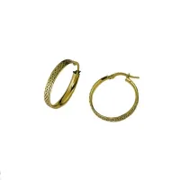 Picture Flat earrings, dotted barrel hoops and shiny edges