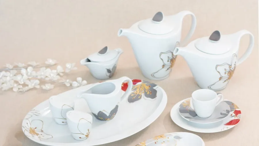 obrazek 7 Fantastyczny komplet porcelanowej zastawy stołowej 68 el. - Porcel