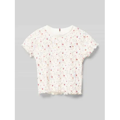 Zdjęcie T-shirt z falistym wykończeniem model ‘FLOWER POINTELLE’