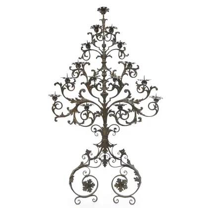 Picture A tasteful wrought iron candlestick from the 18th century