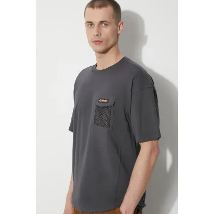 Zdjęcie Columbia t-shirt bawełniany Painted Peak męski kolor szary z aplikacją 2074481