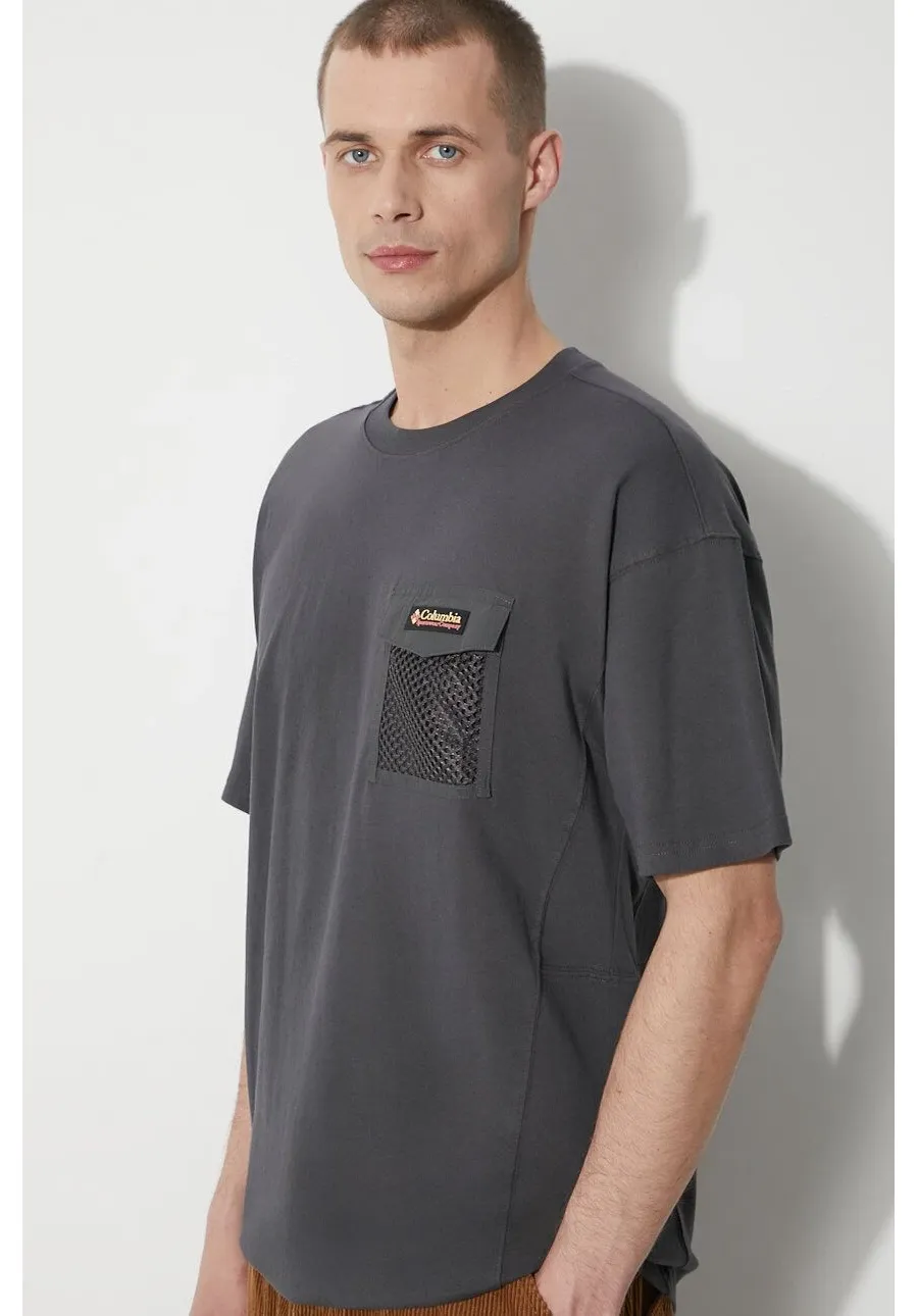 obrazek 1 Columbia t-shirt bawełniany Painted Peak męski kolor szary z aplikacją 2074481