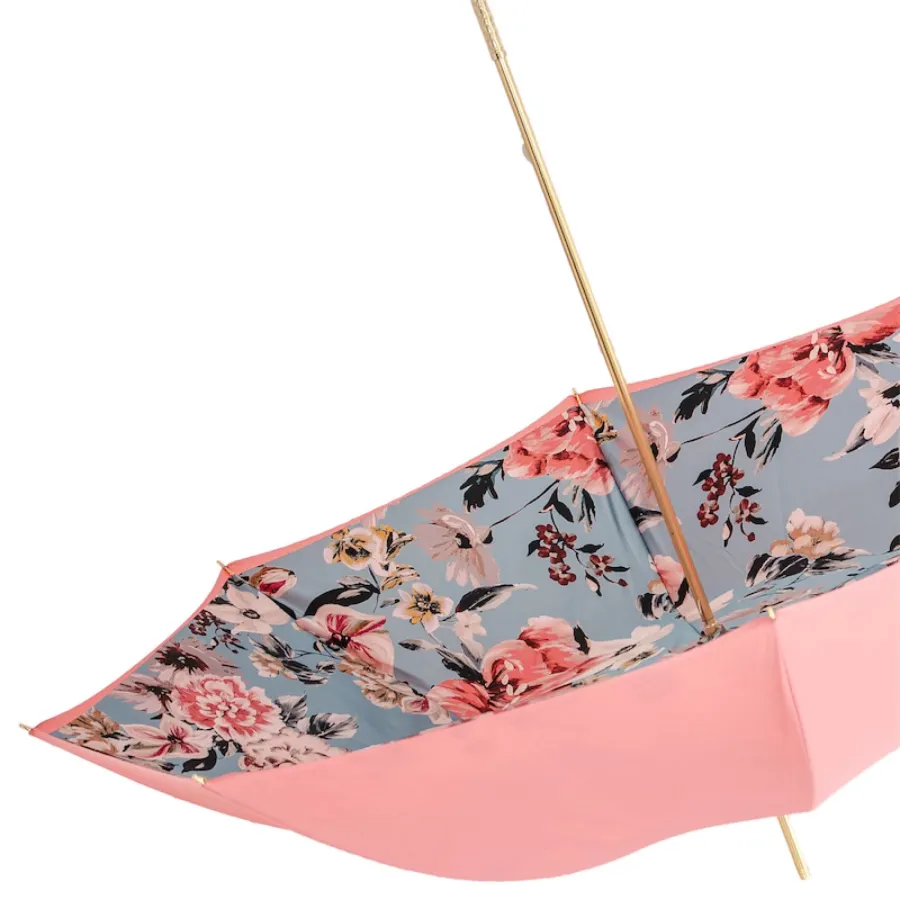 obrazek 6 Elegancki parasol damski w kolorze różowym zdobiony motywem kwiatów - Pasotti