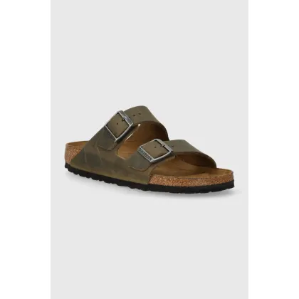 Zdjęcie Birkenstock klapki nubukowe Arizona kolor zielony 1027039