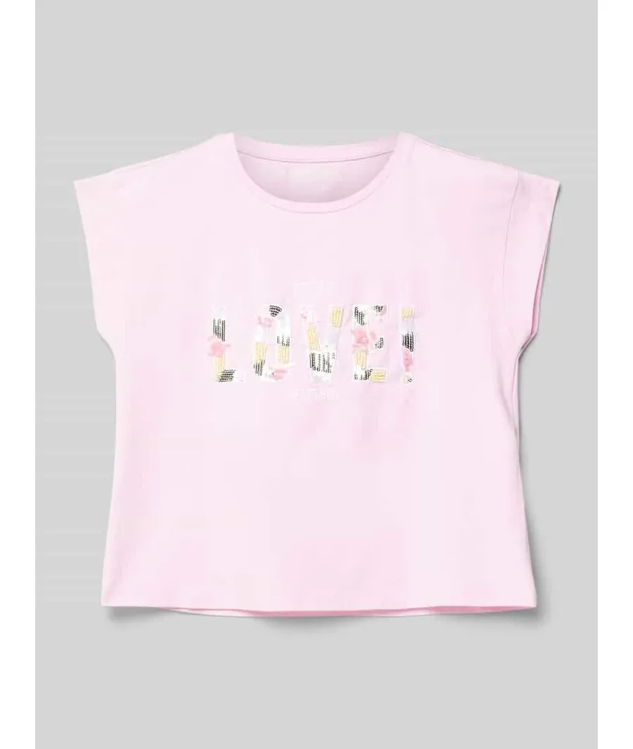 obrazek 1 T-shirt z wyhaftowanym napisem i cekinami