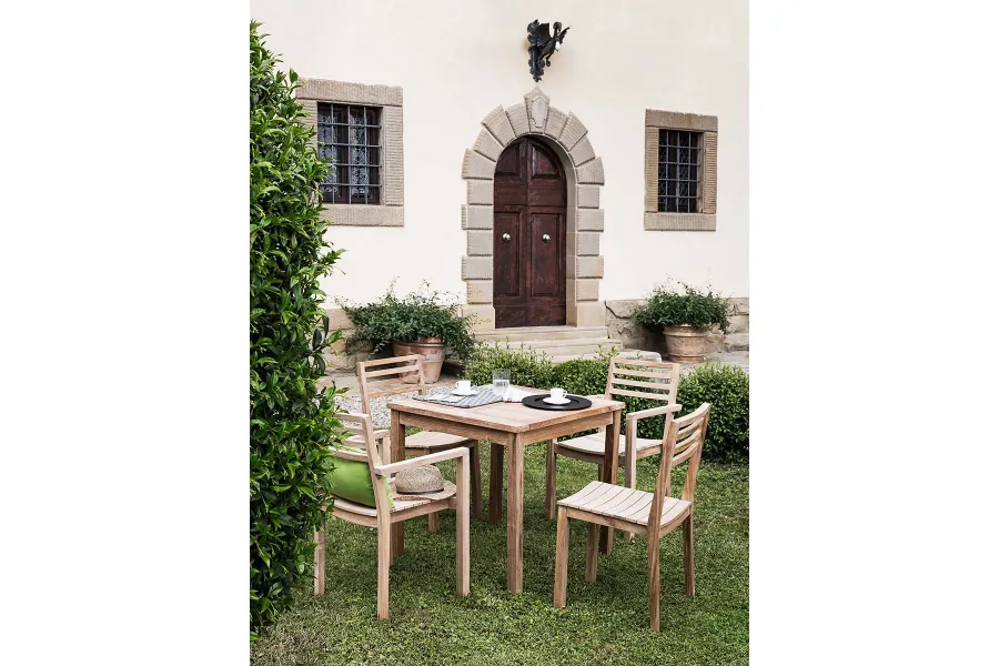 obrazek 4 Piękne minimalistyczne krzesło do ogrodu z drewna tekowego