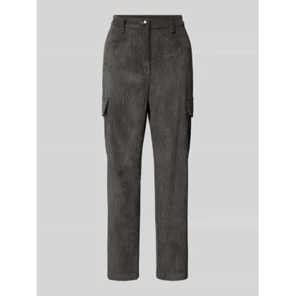 Zdjęcie Spodnie sztruksowe o kroju tapered fit z kieszeniami cargo model ‘Rahel’
