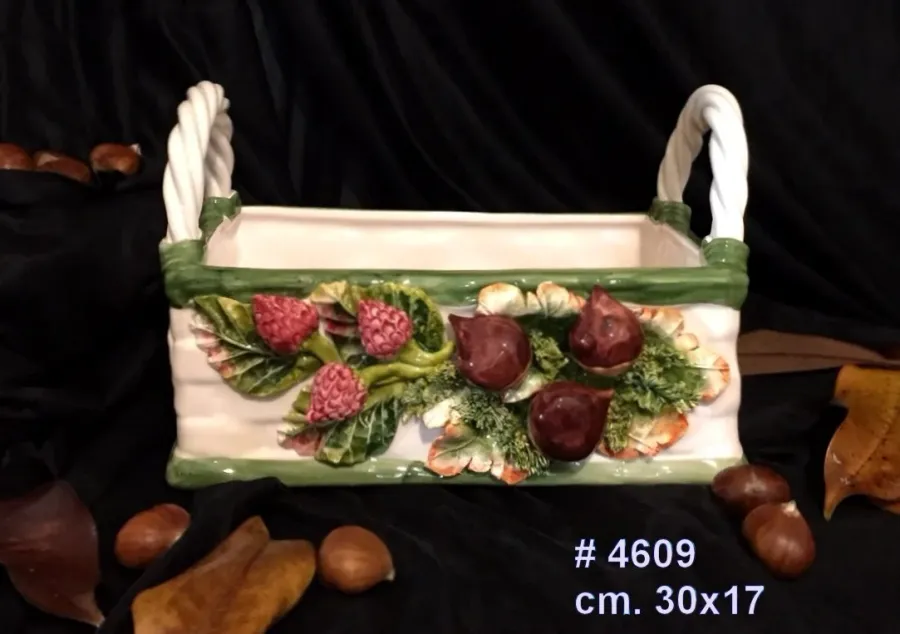 obrazek 1 Prostokątny kosz ceramiczny z dwoma uchwytami
