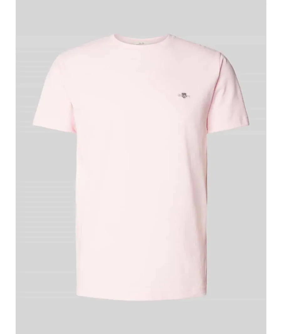 obrazek 1 T-shirt o kroju slim fit z wyhaftowanym logo