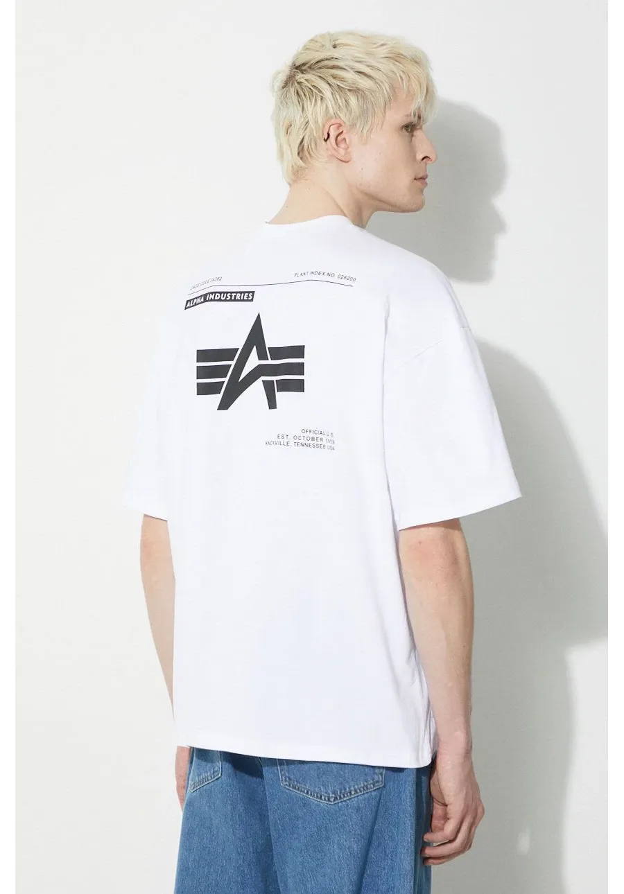obrazek 1 Alpha Industries t-shirt bawełniany Logo BP męski kolor biały gładki 146507