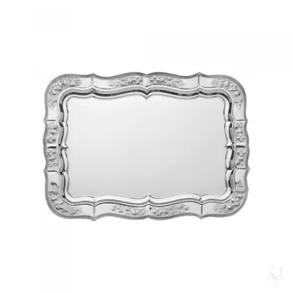 Zdjęcie Pięknie zdobiona prostokątna srebrna taca Bouquet - Zaramella Argenti