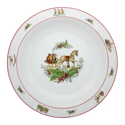 Zdjęcie Porcelanowy głęboki okrągły talerz ze świątecznej kolekcji Christmas Magic - Vista Alegre