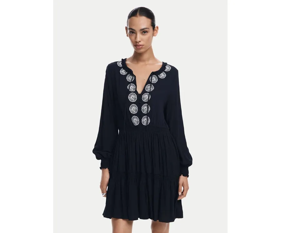 obrazek 1 Desigual Sukienka codzienna Jacksonville 24WWVW64 Czarny Regular Fit