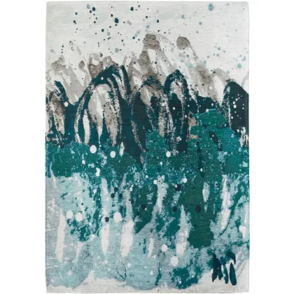 Zdjęcie Nieszablonowy zielono biały dywan nowoczesny - GREEN WAVES 8663
