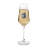 Picture A stylish gift for him or her - a champagne glass with a tin letter