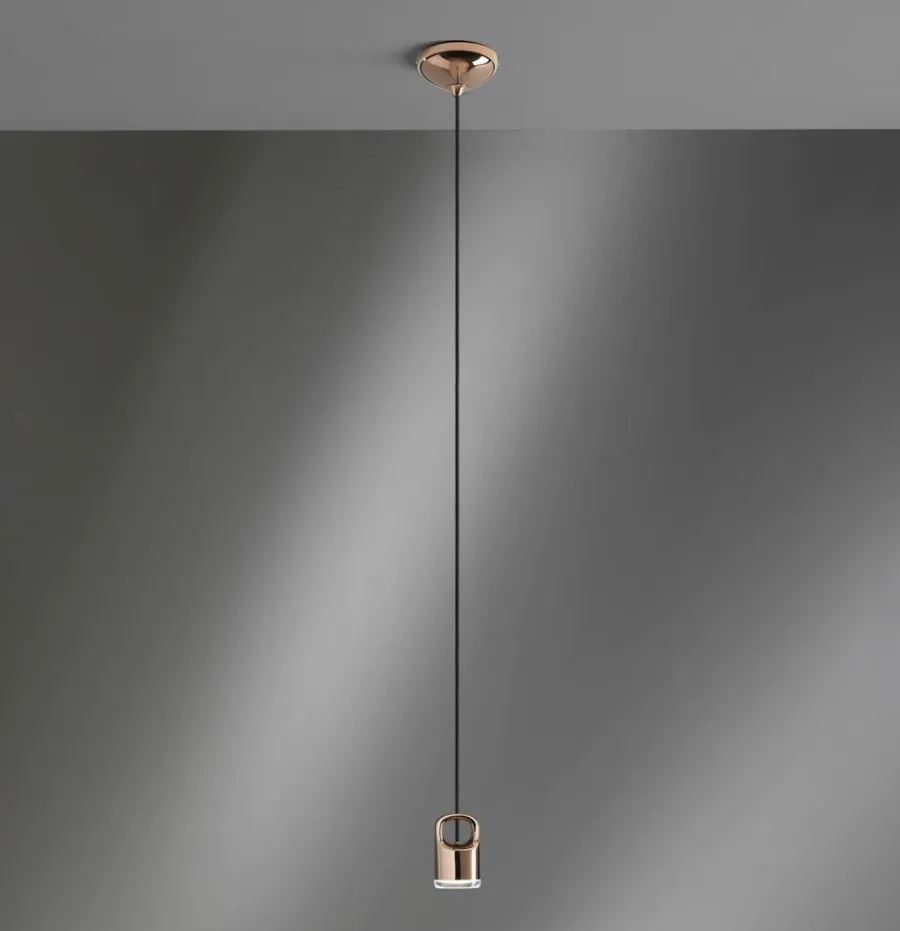 obrazek 1 Piękna różowo-złota lampa wisząca do domu