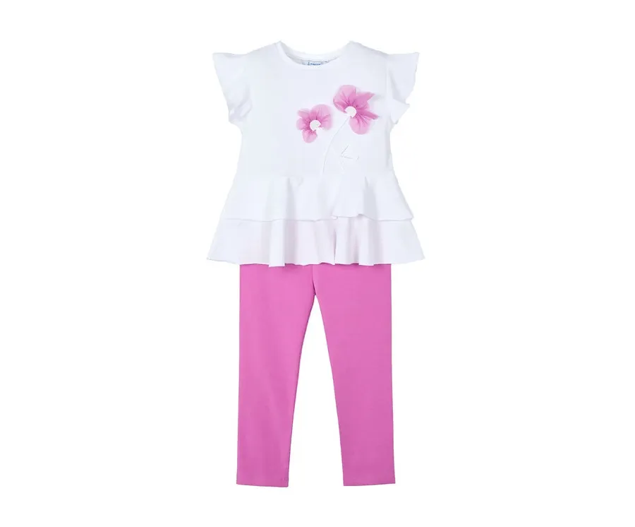 obrazek 1 Mayoral Komplet t-shirt i legginsy 3704 Różowy Regular Fit