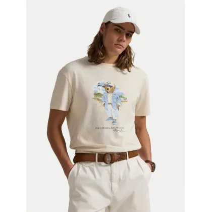 Zdjęcie Polo Ralph Lauren T-Shirt 710969630001 Beżowy Custom Slim Fit