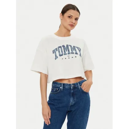 Zdjęcie Tommy Jeans T-Shirt DW0DW18420 Écru Oversize