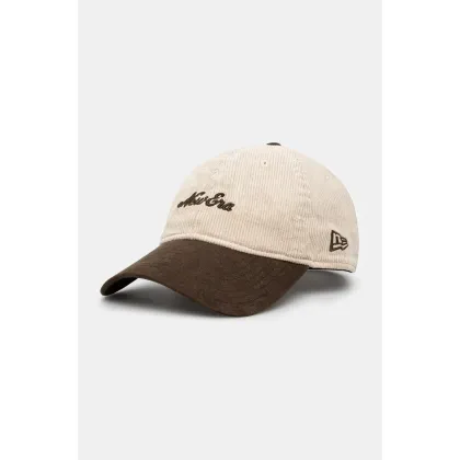 Zdjęcie New Era czapka z daszkiem Premium Cord 920 kolor beżowy z aplikacją 60595315