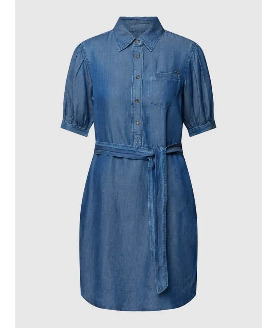 obrazek 1 Sukienka koszulowa z imitacji denimu model ‘GLENNI’