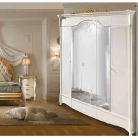 Picture Italian 5-door wooden wardrobe with 3 mirrors and crown - Casa + 39