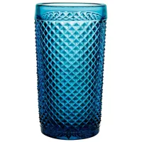 Zdjęcie Zestaw czterech niebieskich szklanek do drinków highball o klasycznym kształcie z reliefowym motywem - Vista Alegre