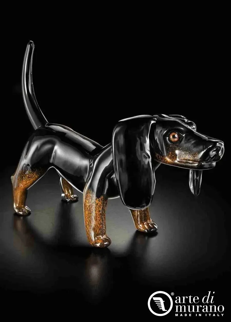 obrazek 1 Elegant figurine of a dachshund made of Murano glass