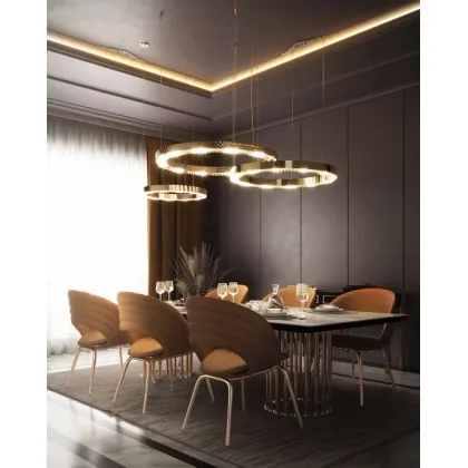 Zdjęcie Nowatorski mosiężny żyrandol z kryształowymi zdobieniami