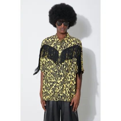 Zdjęcie Fiorucci koszula Banimalier Print Fringed Shirt męska kolor żółty regular M01FPTSH054VI01YW02