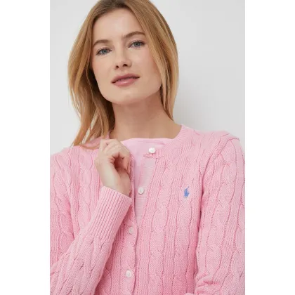 Zdjęcie Polo Ralph Lauren kardigan bawełniany kolor różowy