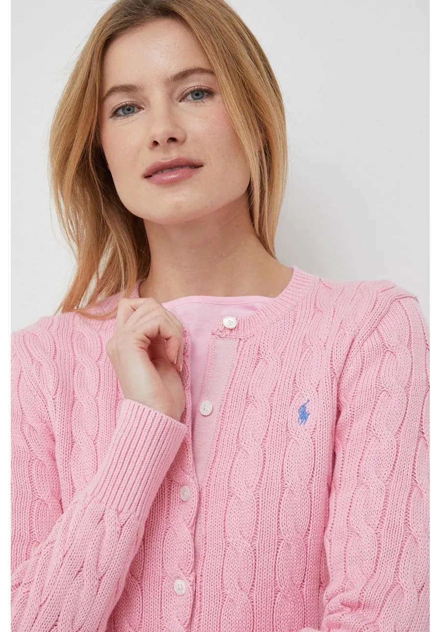 obrazek 1 Polo Ralph Lauren kardigan bawełniany kolor różowy